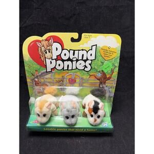 NIP Pound Ponies Lot Of 3 1997 Mini Horses Pony Plush Vintage Galoob NEW IN PKG.
